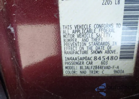 2010 Nissan Maxima 3.5 Sv из США, поврежденный, VIN 1N4AA5AP0AC845480